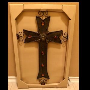 Metal jeweled cross by Kirkland's. New In Box.